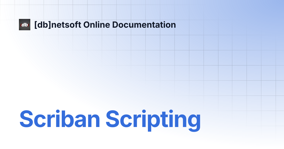 Scriban Scripting | Knowledge Base | [db]netsoft Online Documentation