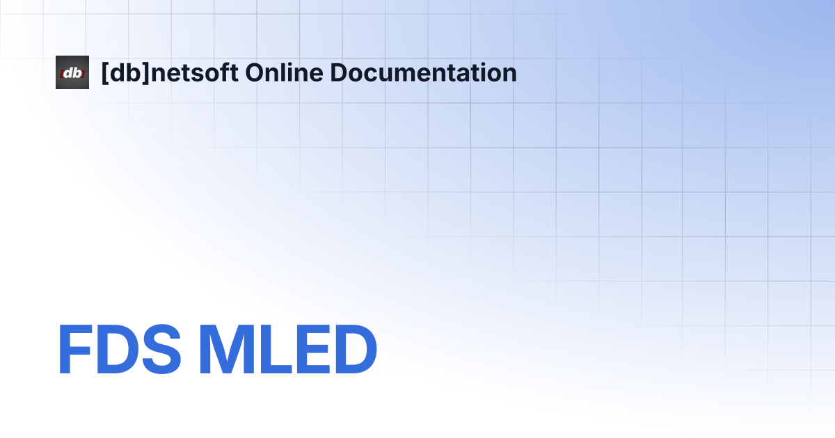 FDS MLED | RaceResultExchange | [db]netsoft Online Documentation