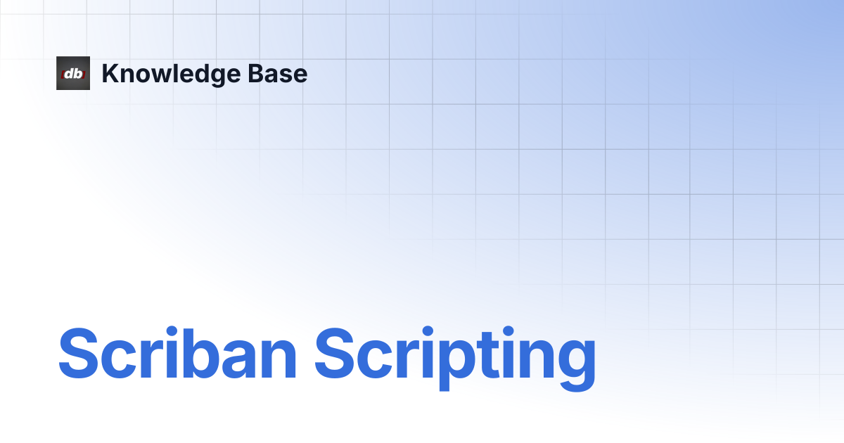 Scriban Scripting | Knowledge Base